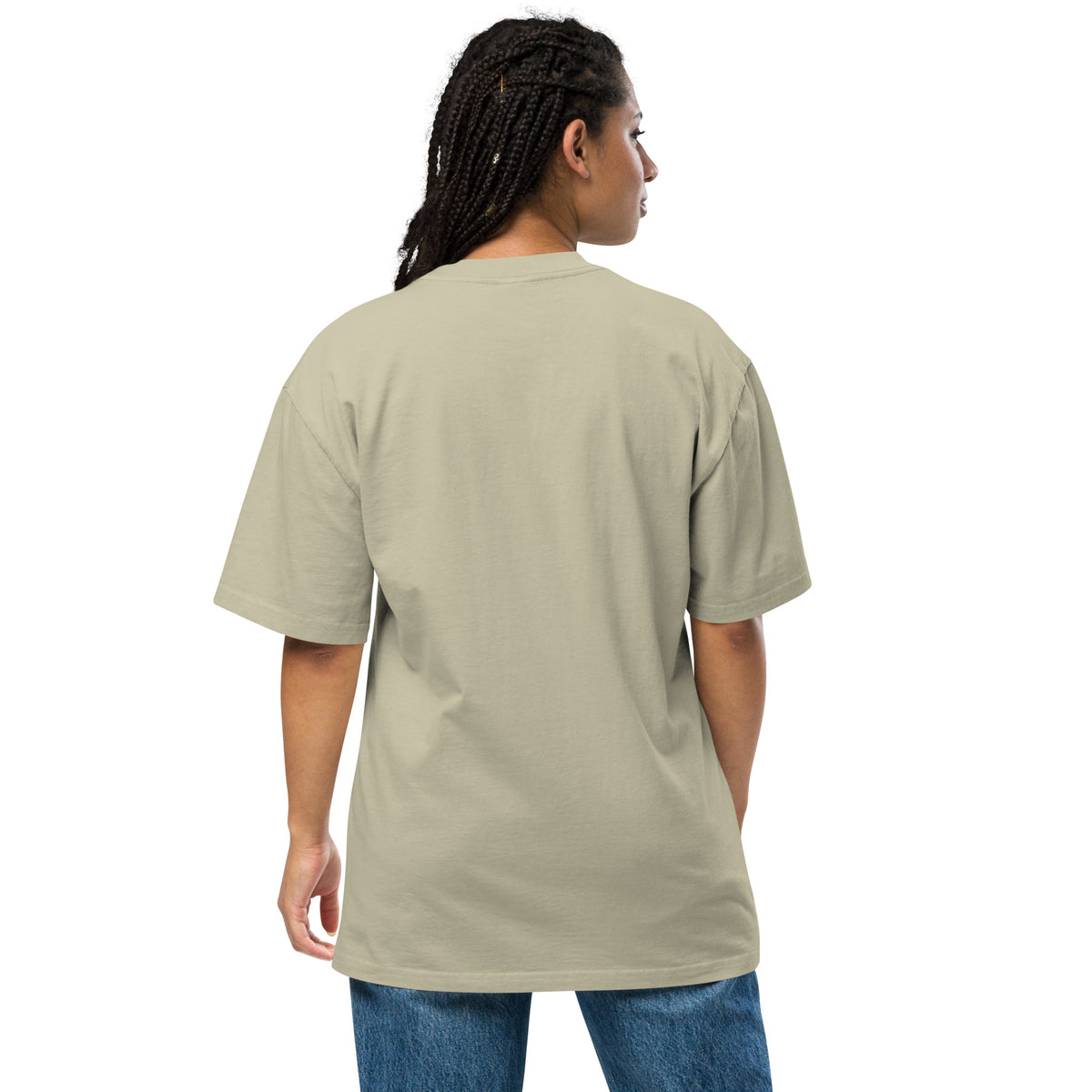 Relaxed Fit Faded Oversized T-shirt, Faded Eucalyptus, back view