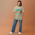 Oversized faded t-shirt, Faded Eucalyptus, front view
