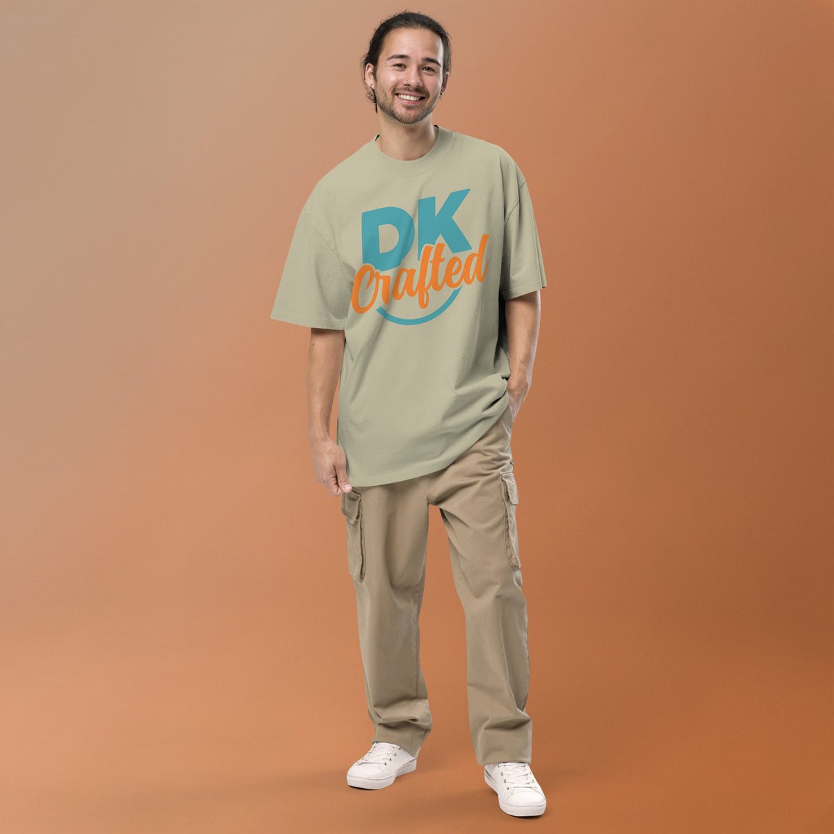 Relaxed Fit Faded Oversized T-shirt, Faded Eucalyptus, front view