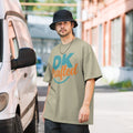 Relaxed Fit Faded Oversized T-shirt, Faded Eucalyptus, front view