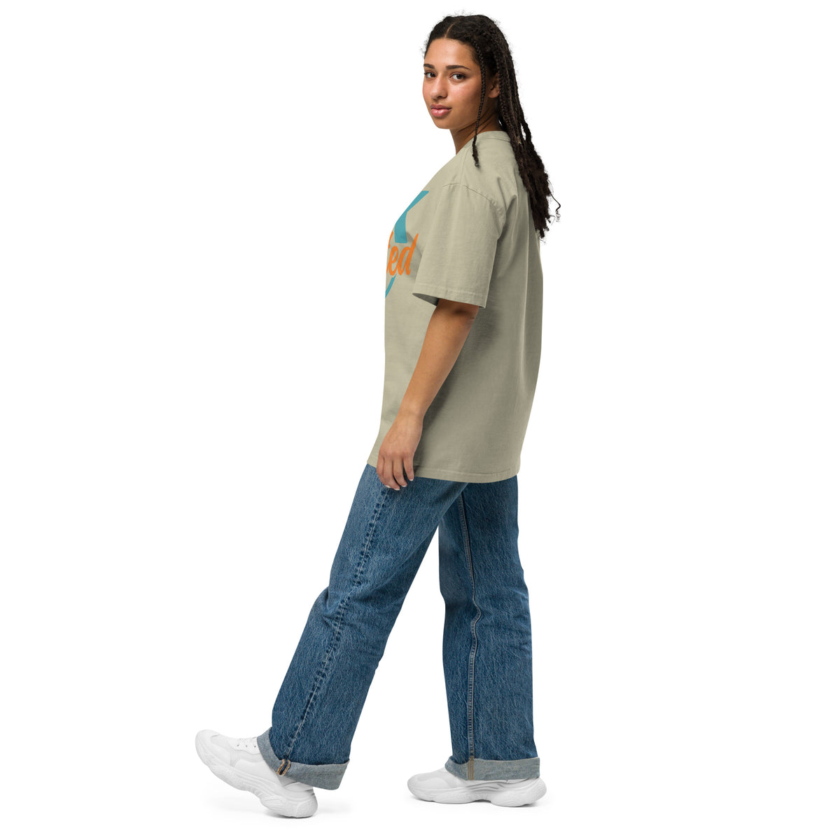 Oversized faded t-shirt, Faded Eucalyptus, left view