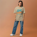Oversized faded t-shirt, Faded Khaki, front view