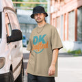 Oversized faded t-shirt, Faded Khaki, front view