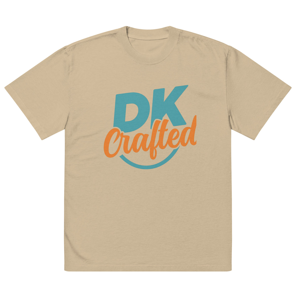 Oversized faded t-shirt, Faded Khaki, front view