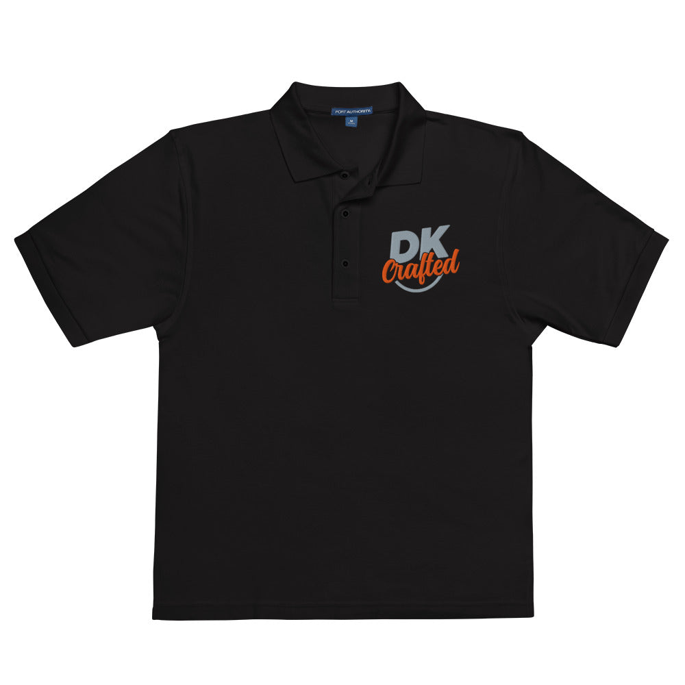 Men's premium polo, Black, front view