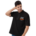Men's premium polo, Black, left front view