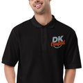 Men's premium polo, Black, fabric detail view