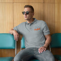 Men's premium polo, Cool Heather, front view