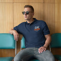 Men's premium polo, Navy, front view