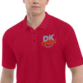 Men's premium polo, Red, fabric detail view