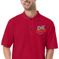 Men's premium polo, Red, fabric detail view
