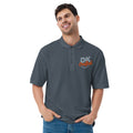 Men's premium polo, Steel Grey, front view