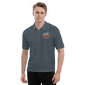 Men's premium polo, Steel Grey, front view