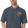 Men's premium polo, Steel Grey, fabric detail view
