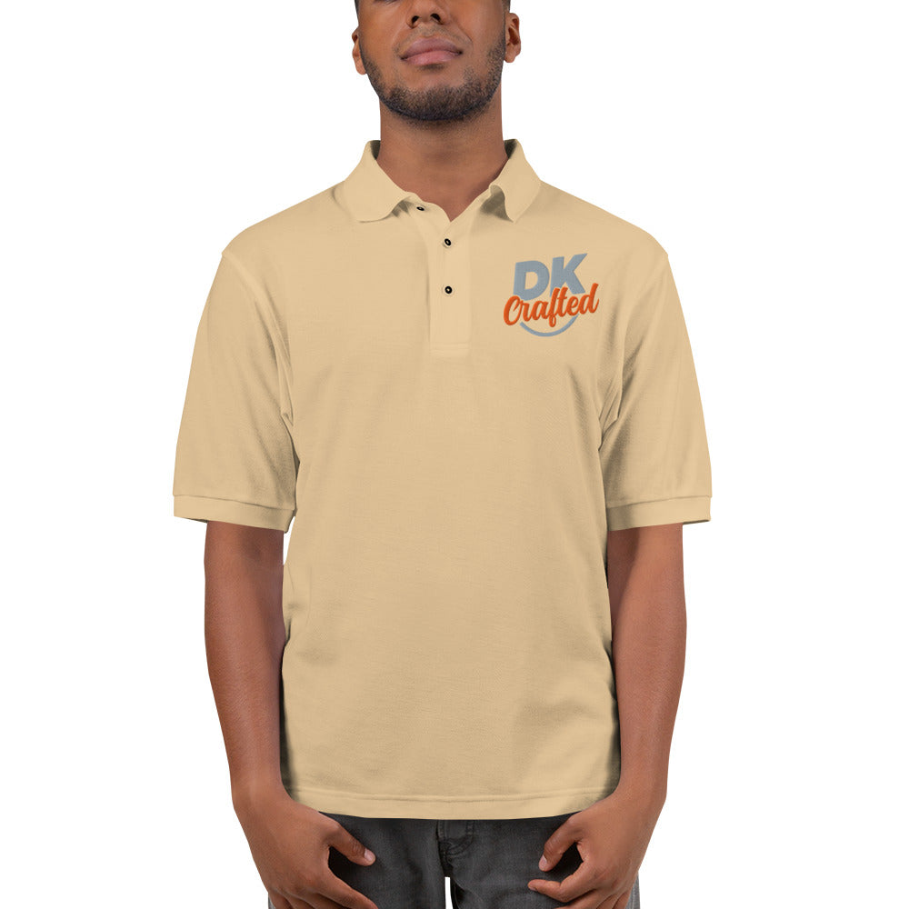 Men's premium polo, Stone, front view