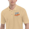 Men's premium polo, Stone, fabric detail view