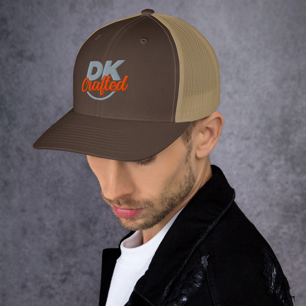 Trucker Cap, Brown Khaki, left view