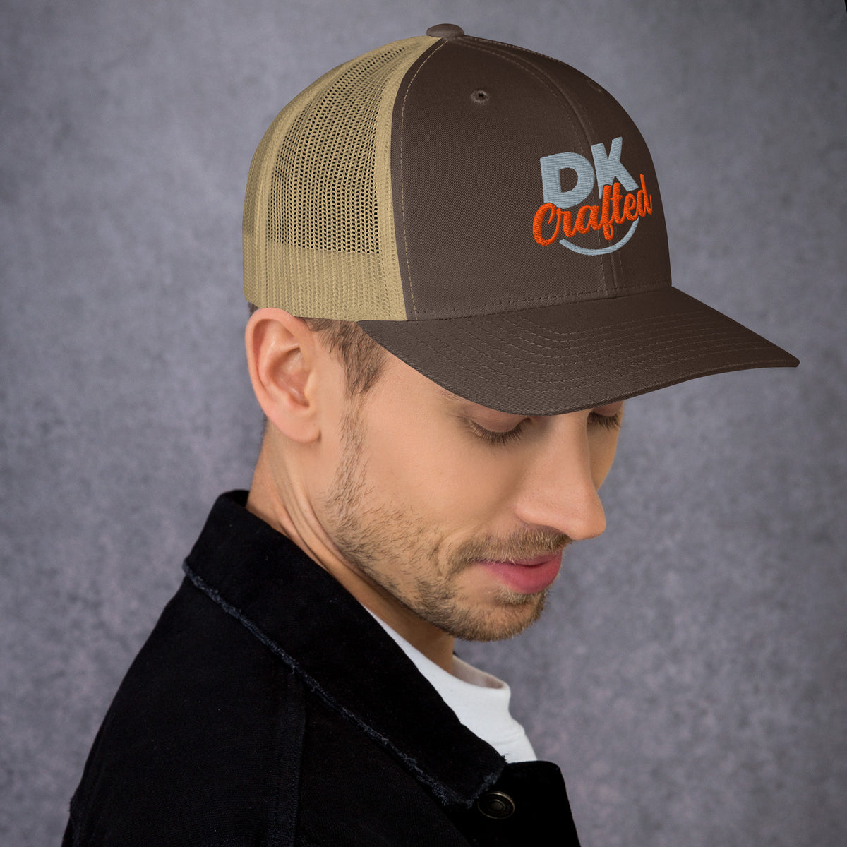 Trucker Cap, Brown Khaki, right view
