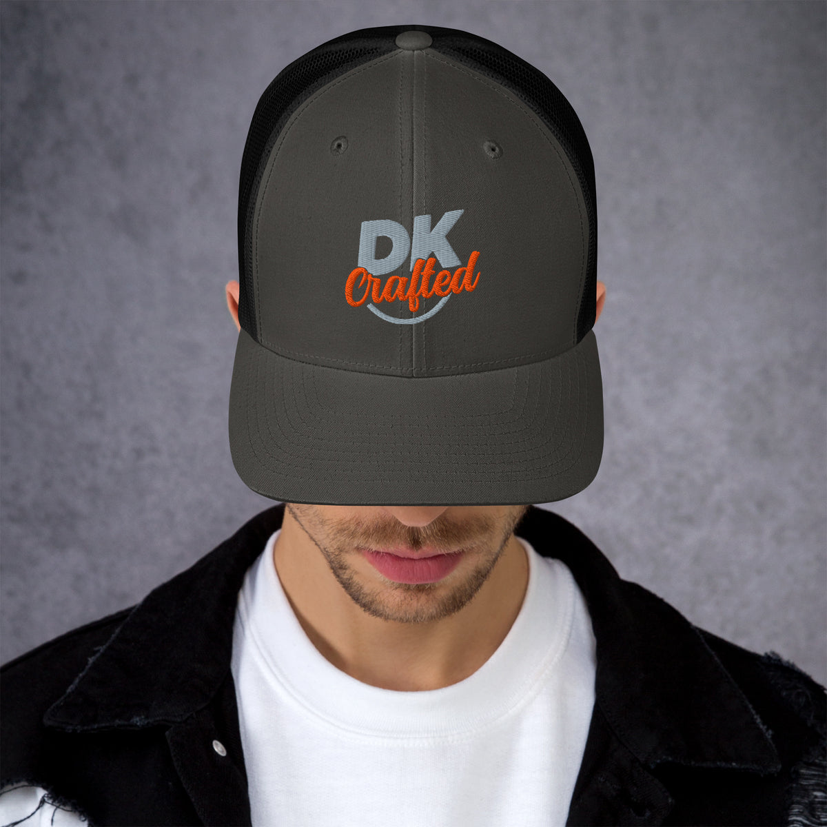 Trucker Cap, Charcoal Black, front view