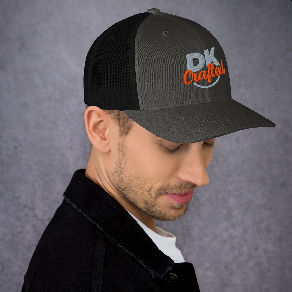 Trucker Cap, Charcoal Black, right view