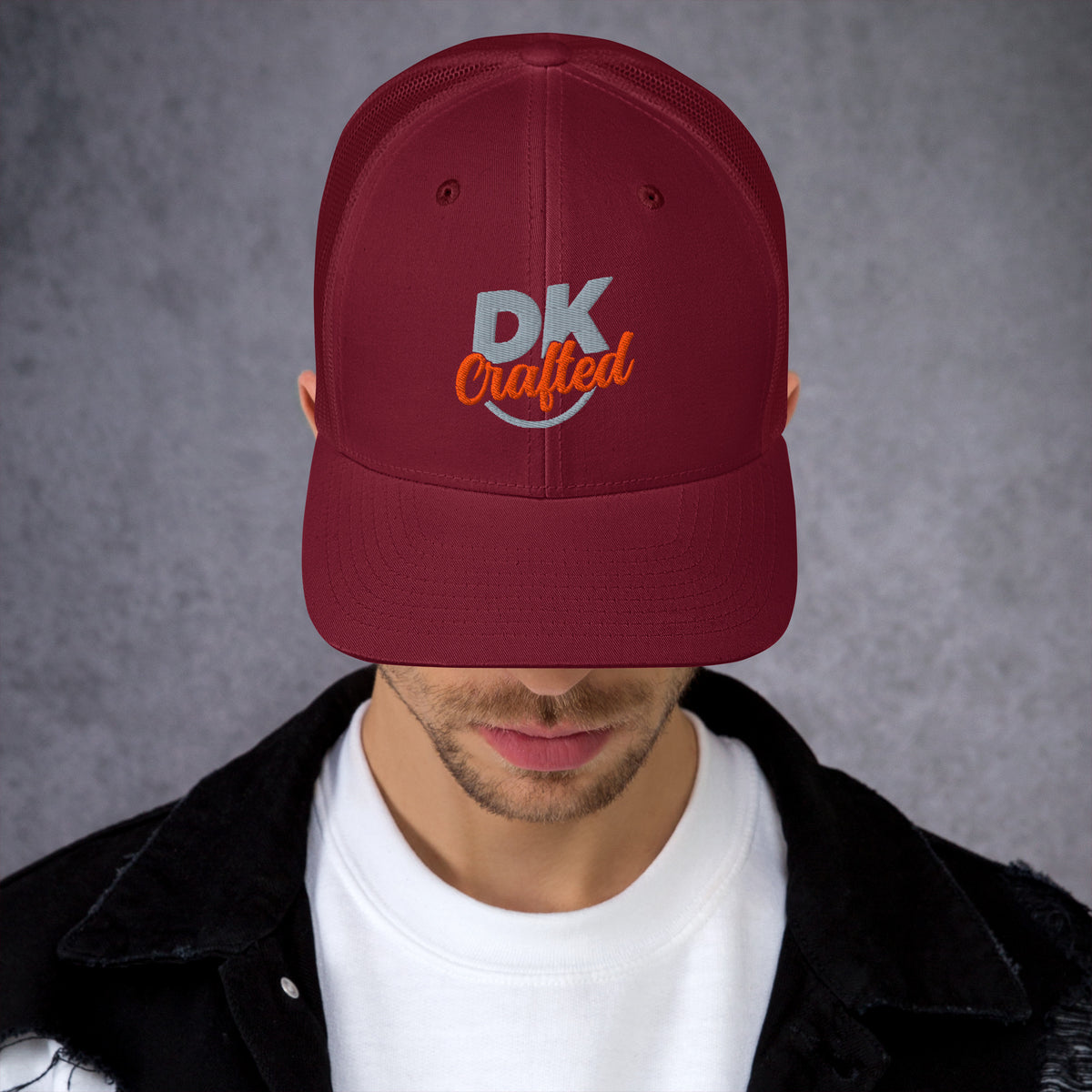 Trucker Cap, Cranberry, front view