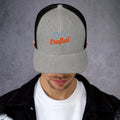 Trucker Cap, Heather Black, front view