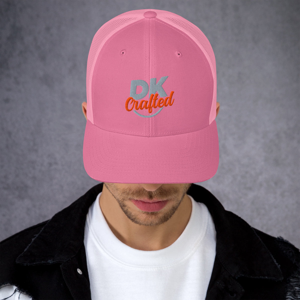 Trucker Cap, Pink, front view