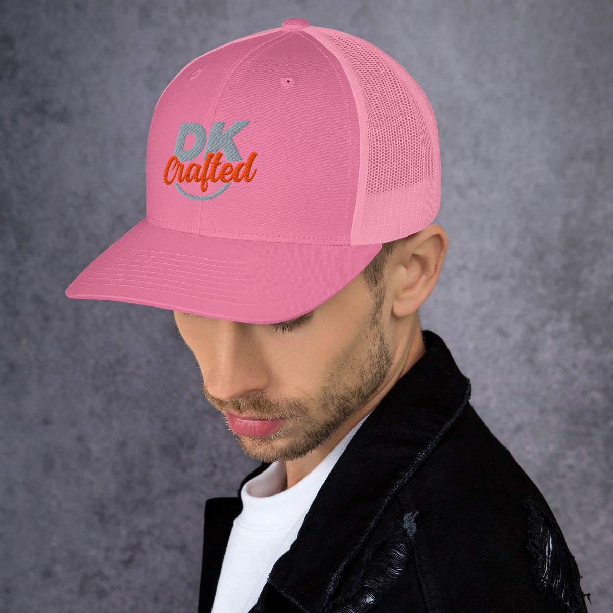 Trucker Cap, Pink, left view
