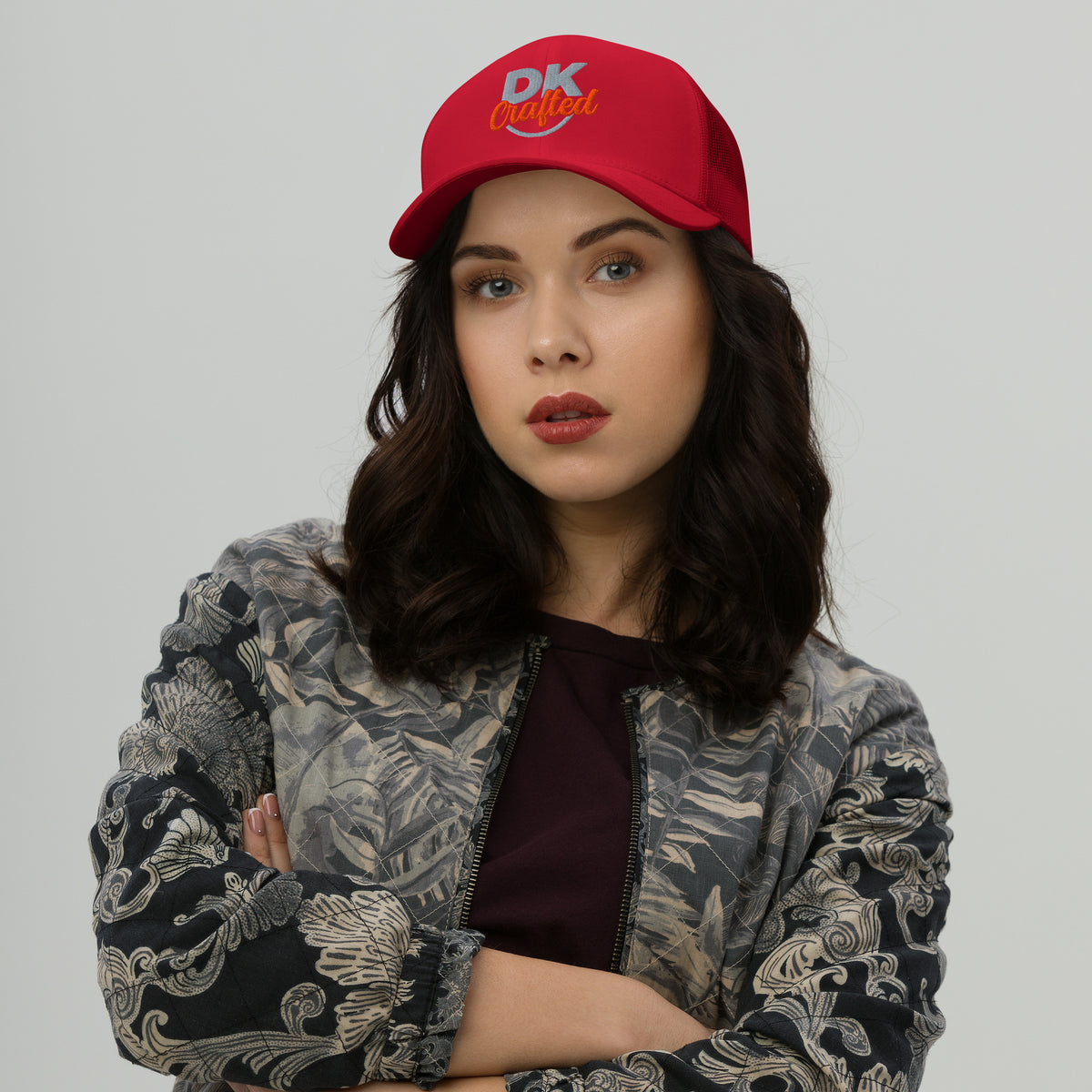 Trucker Cap, Red, front view
