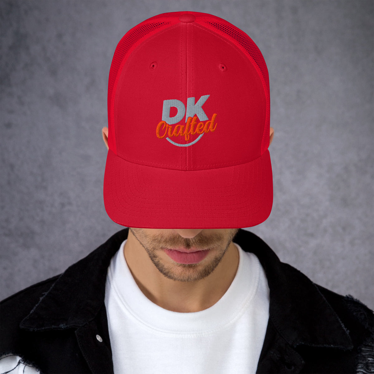 Trucker Cap, Red, front view