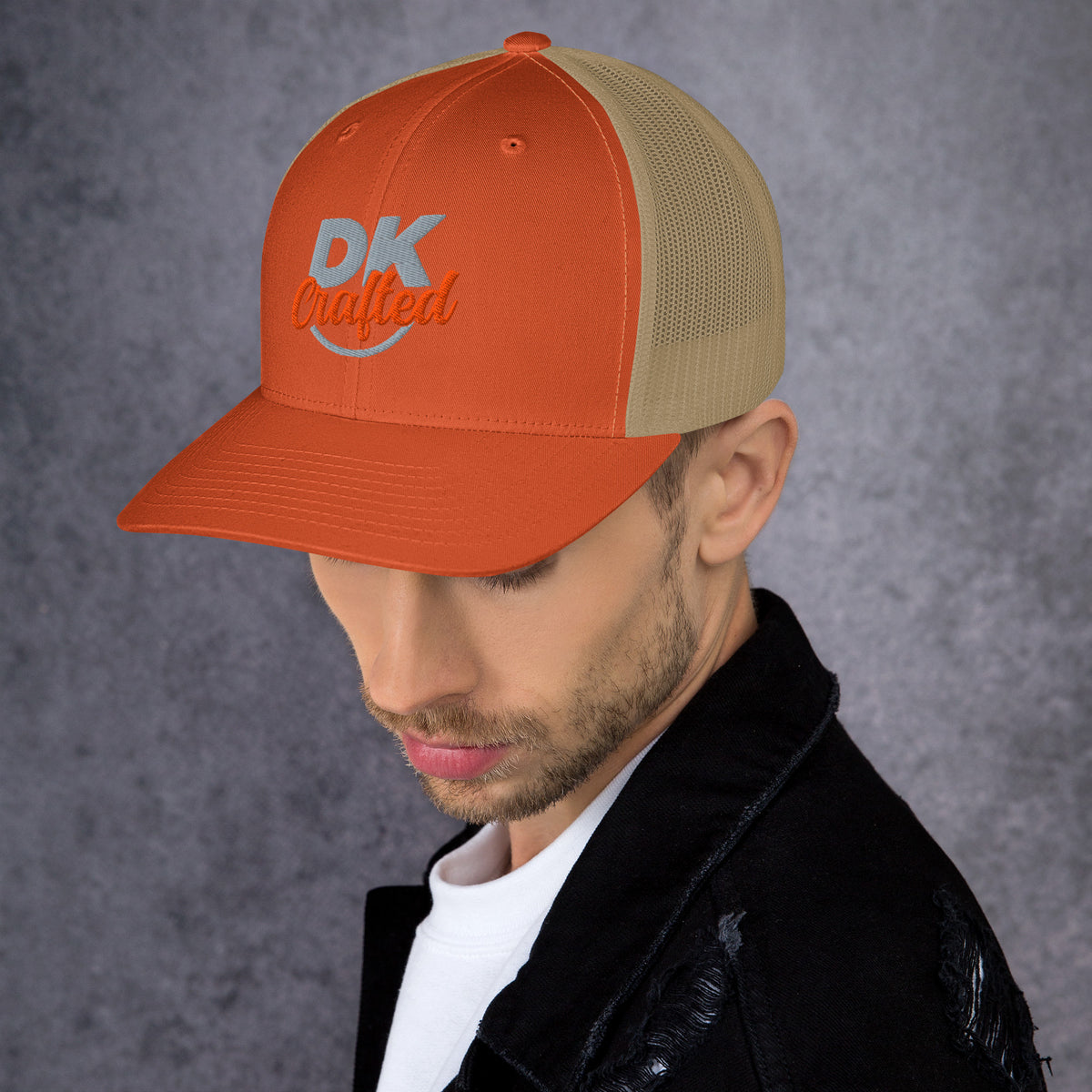 Trucker Cap, Rustic Orange Khaki, left view