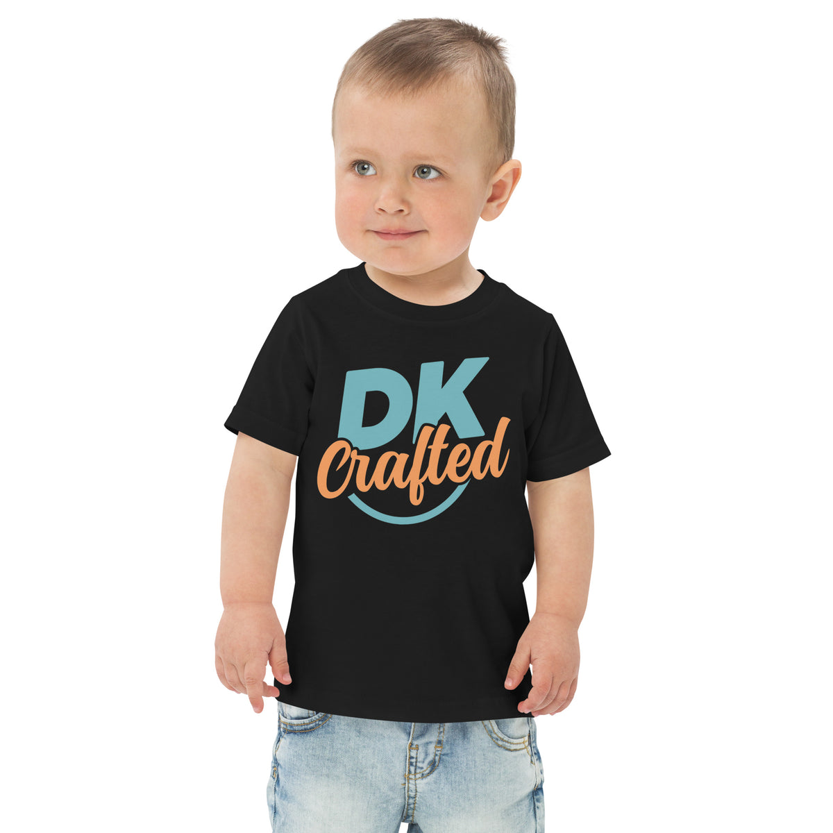 Toddler jersey t-shirt, Black, front view