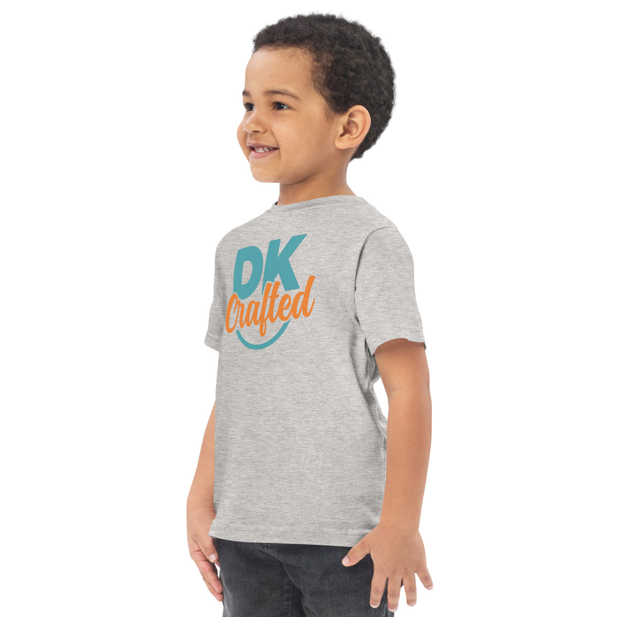 Toddler jersey t-shirt, Heather, left front view