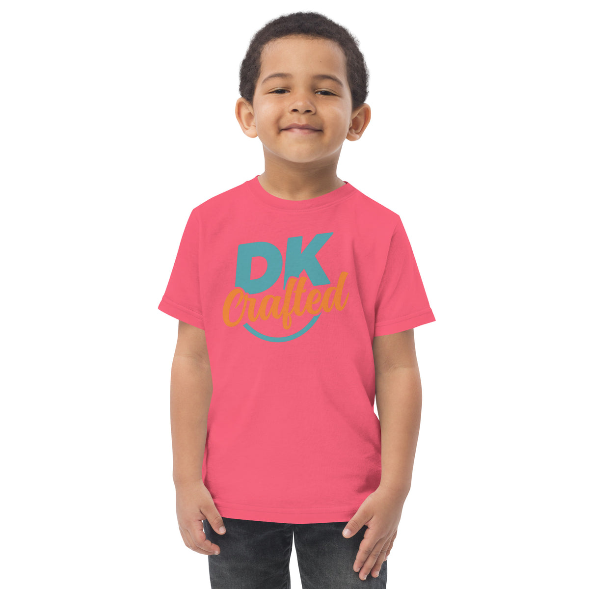 Toddler jersey t-shirt, Hot Pink, front view