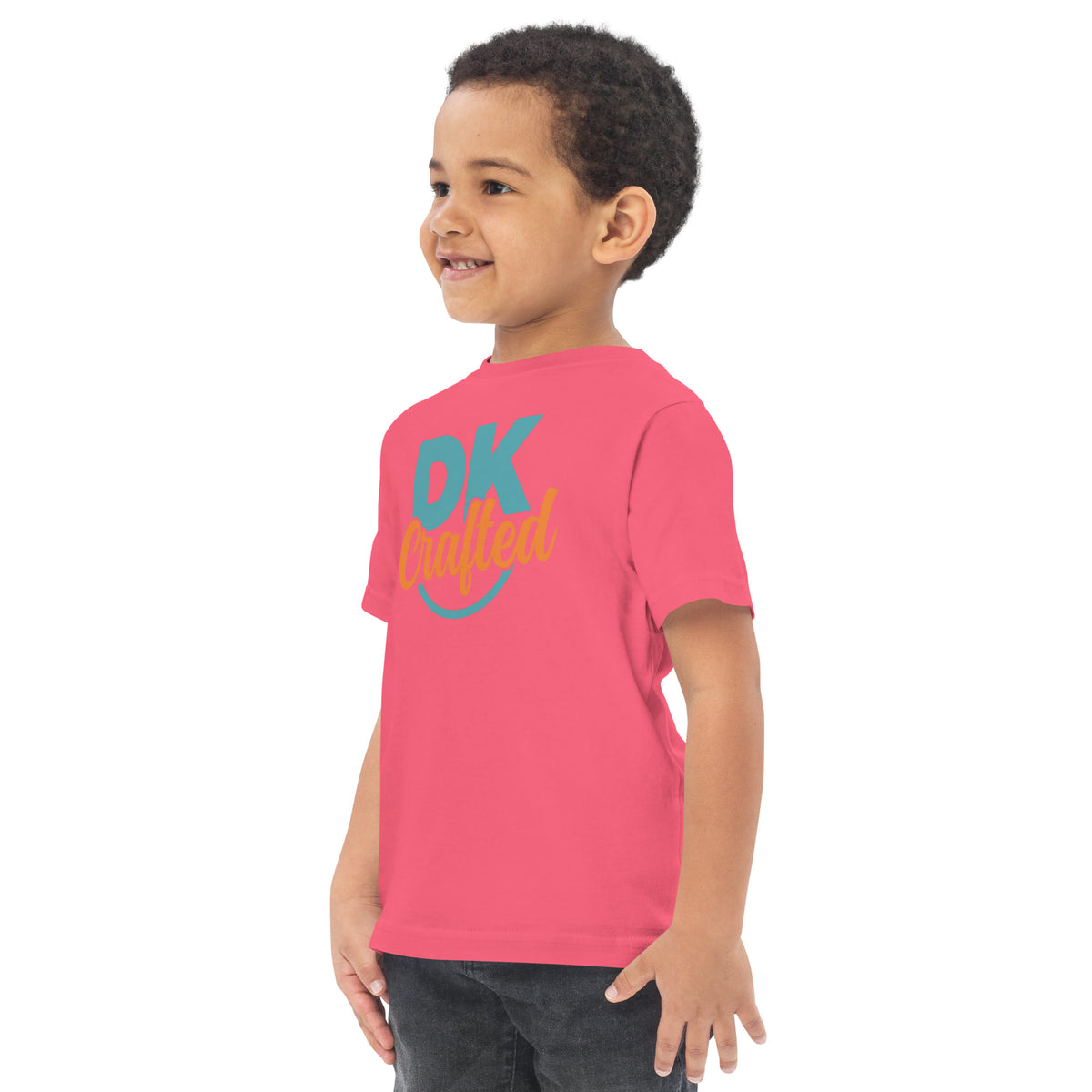 Toddler jersey t-shirt, Hot Pink, left front view