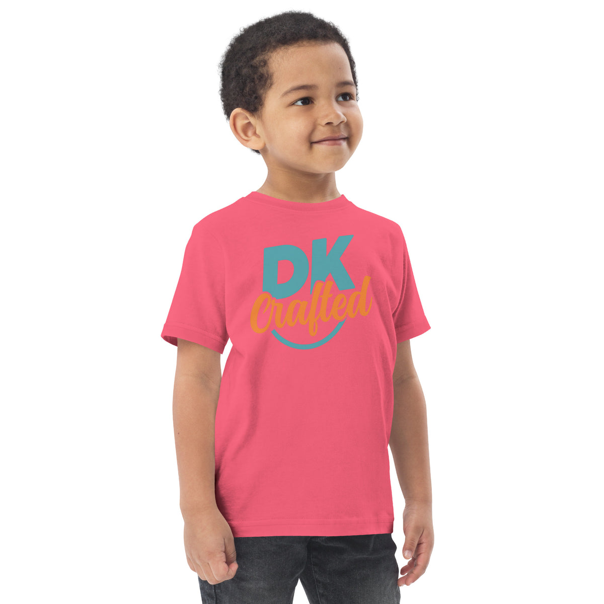 Toddler jersey t-shirt, Hot Pink, right front view