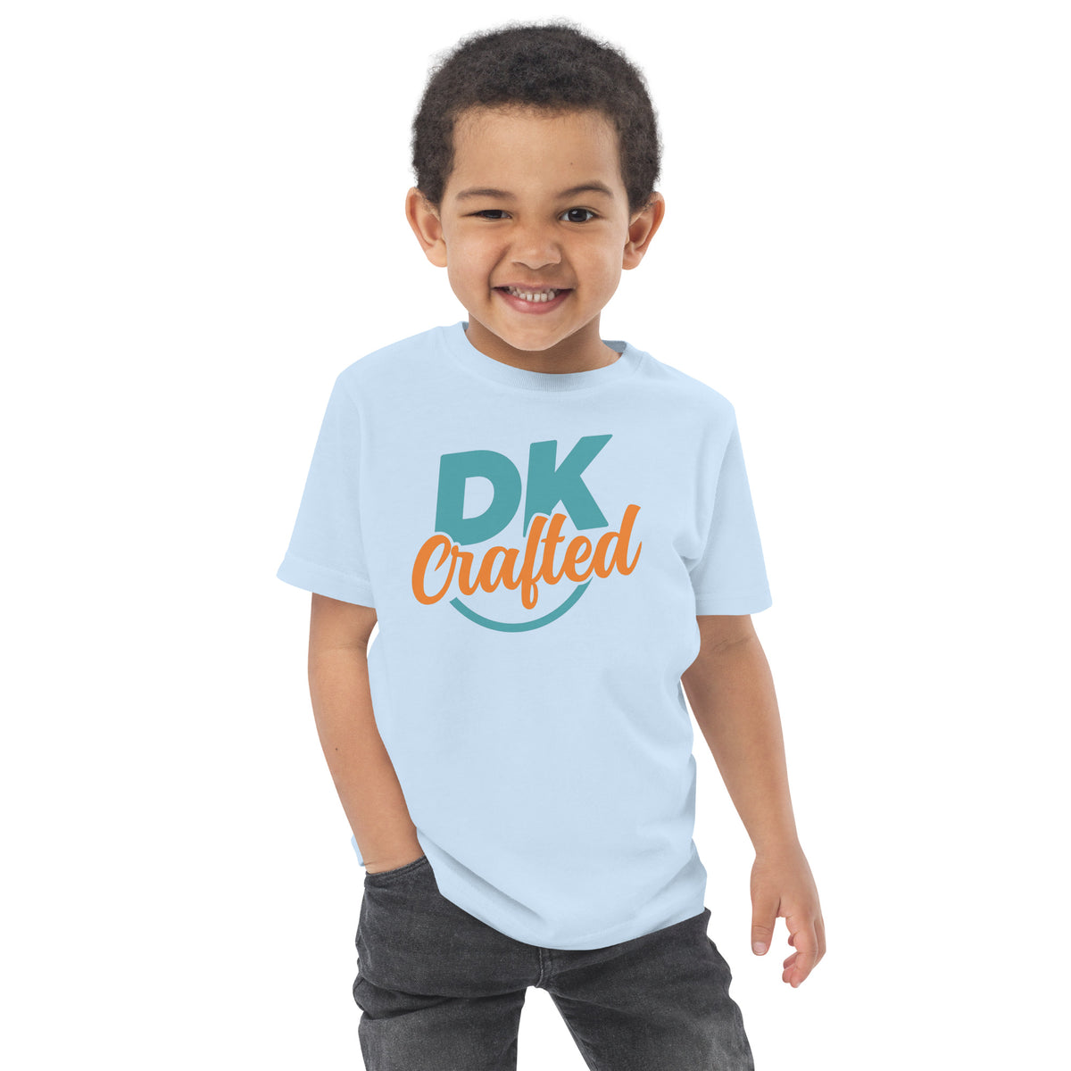 Toddler jersey t-shirt, Light Blue, front view