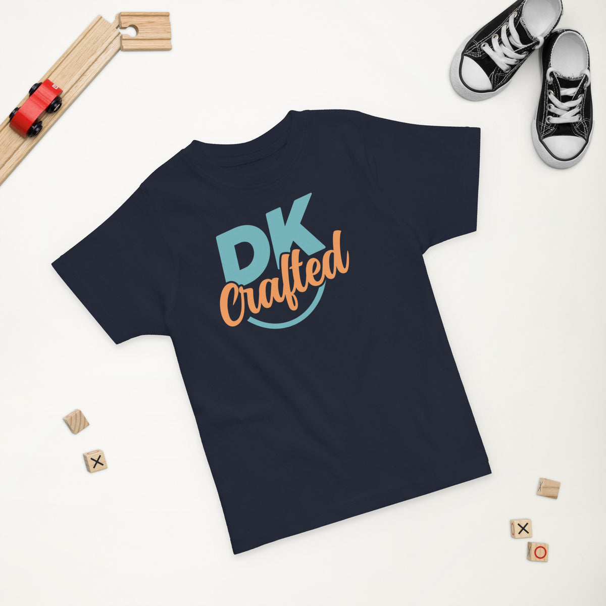 Toddler jersey t-shirt, Navy, front view