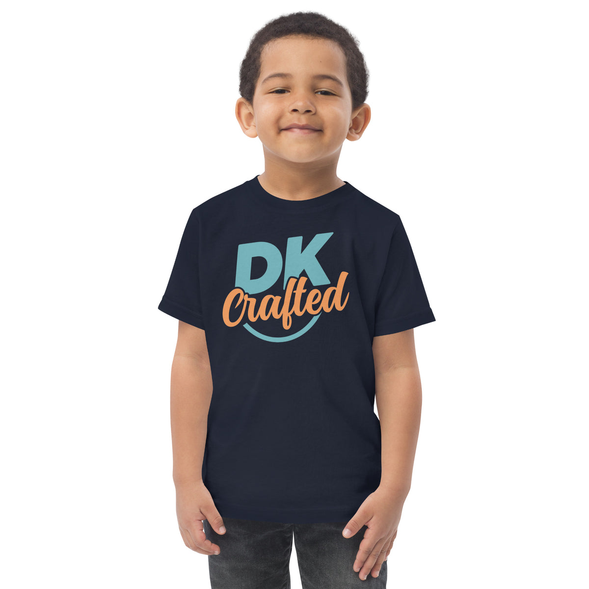 Toddler jersey t-shirt, Navy, front view