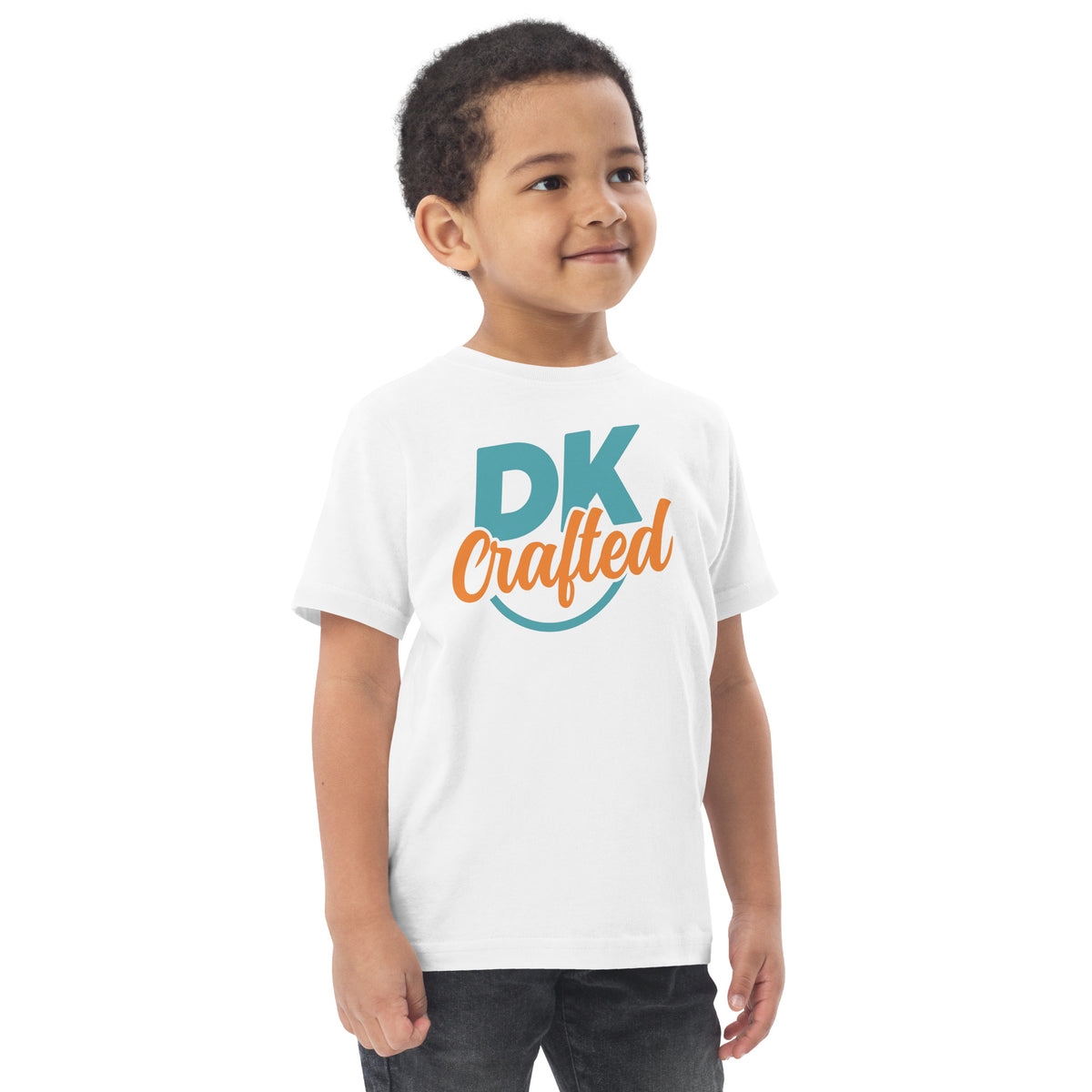 Toddler jersey t-shirt, White, right front view
