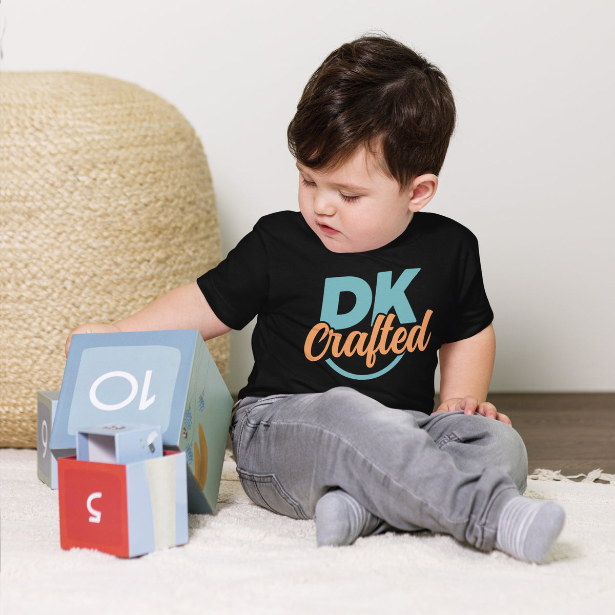 Toddler Short Sleeve Tee, Black, front view