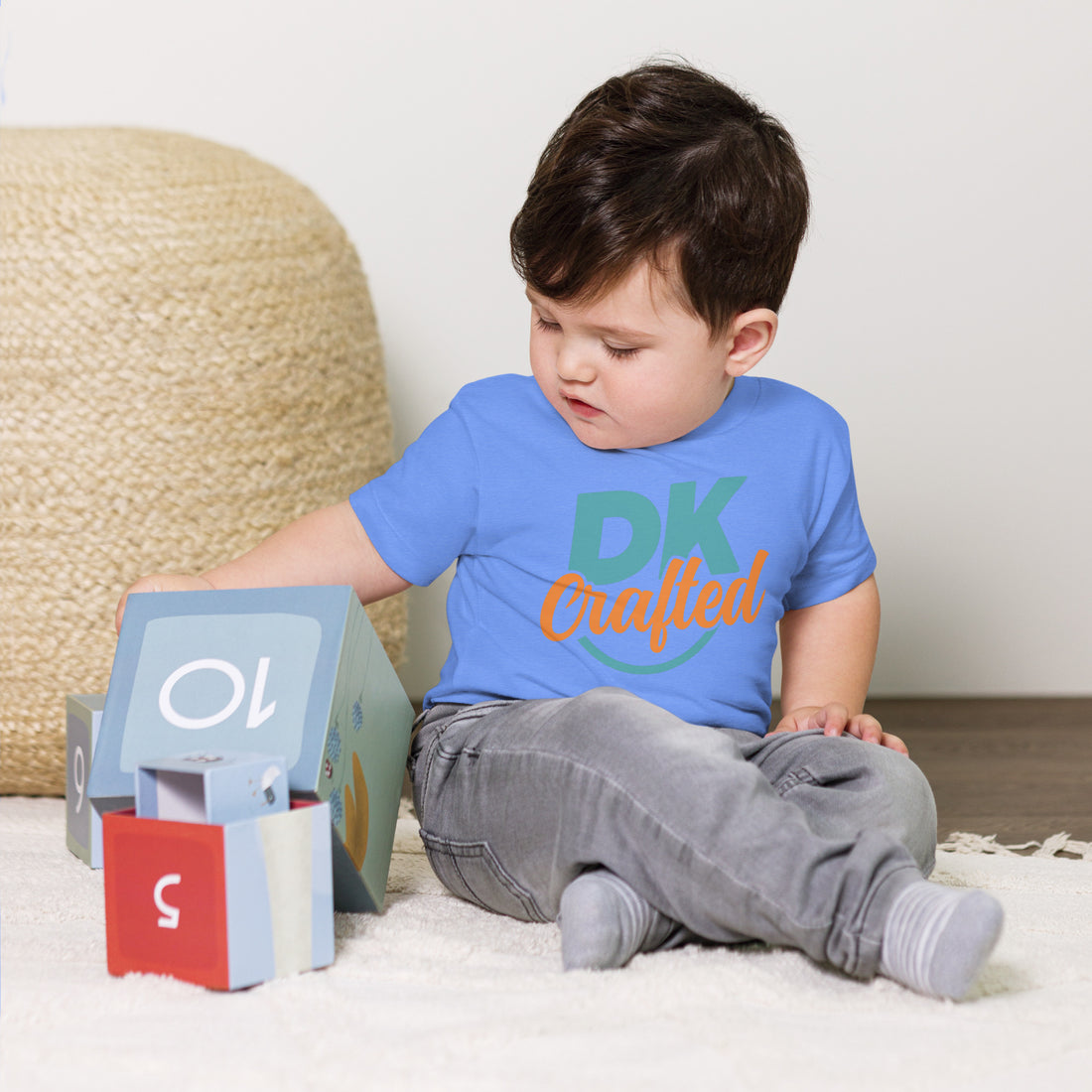 Toddler Short Sleeve Tee, Heather Columbia Blue, front view