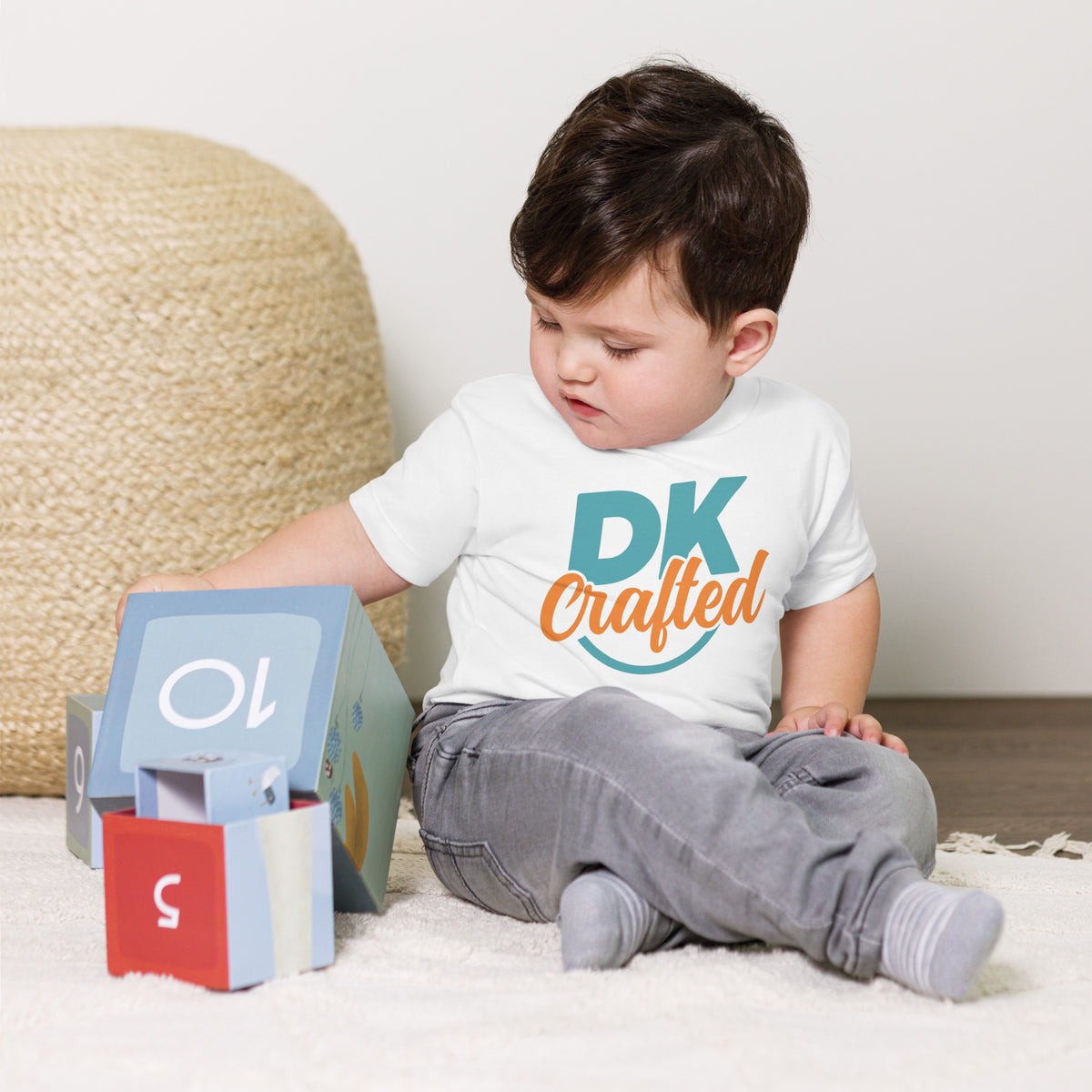 Toddler Short Sleeve Tee, White, front view