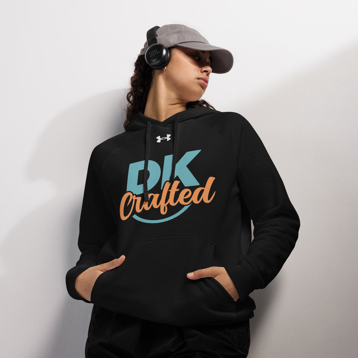 Under Armour hoodie, Black, front view