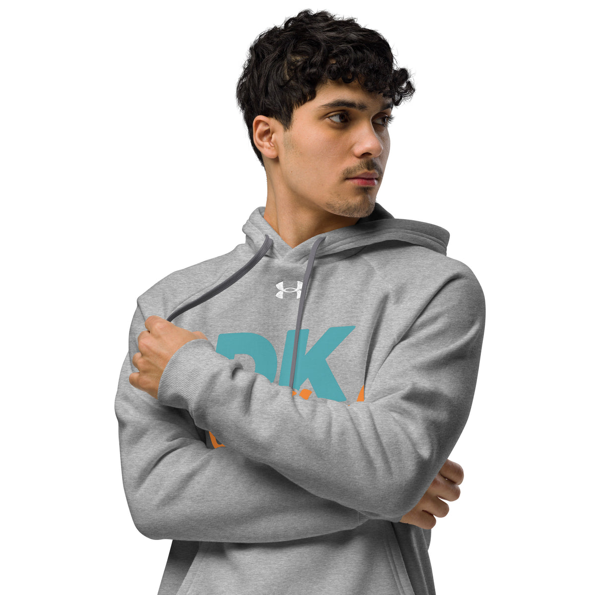 Under Armour hoodie, Grey, front view