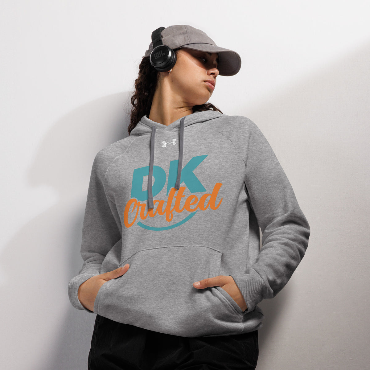 Under Armour hoodie, Grey, front view