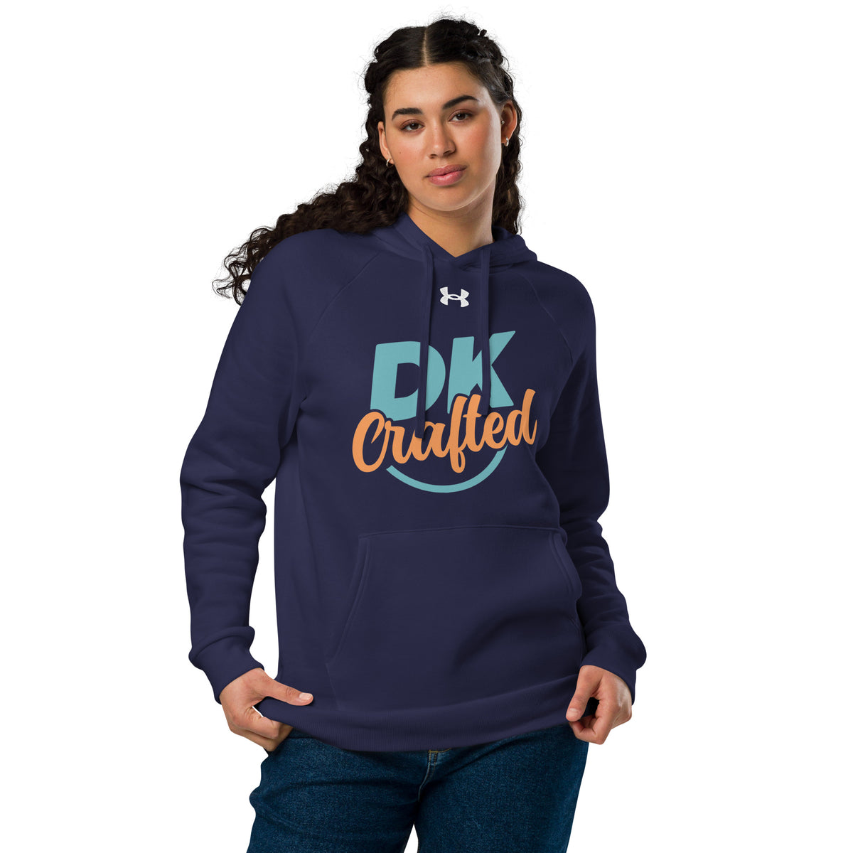 Under Armour hoodie, Navy, front view