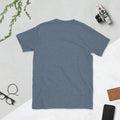 Short-Sleeve Unisex T-Shirt, Heather Indigo, back view