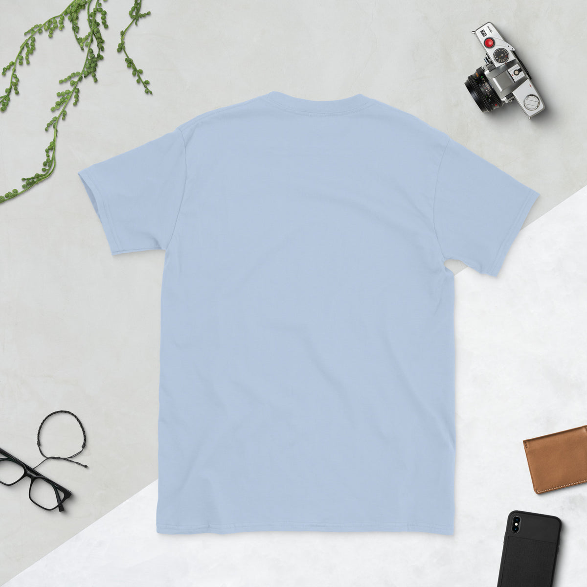 Short-Sleeve Unisex T-Shirt, Light Blue, back view