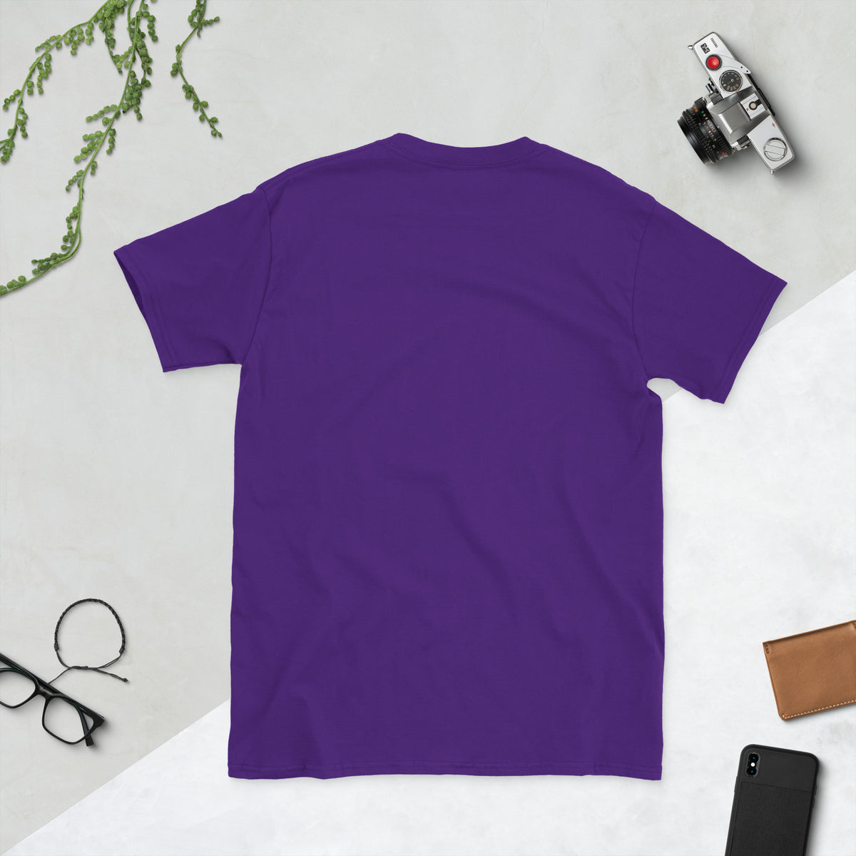 Short-Sleeve Unisex T-Shirt, Purple, back view